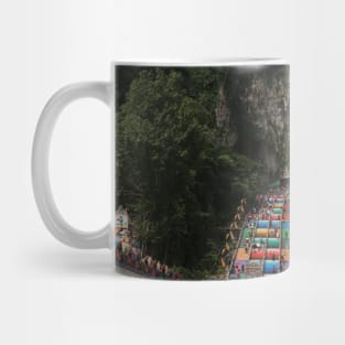 Lord Murugan statue and stairs to the Batu Caves temple Mug